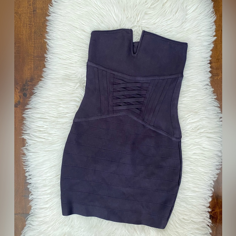 Marciano Navy Bandage Strapless Dress